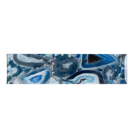 Apollo Tile 3X12 Blue Agate Subway Glass Tile 5 Sq.Ft, 20PK AG-02BL